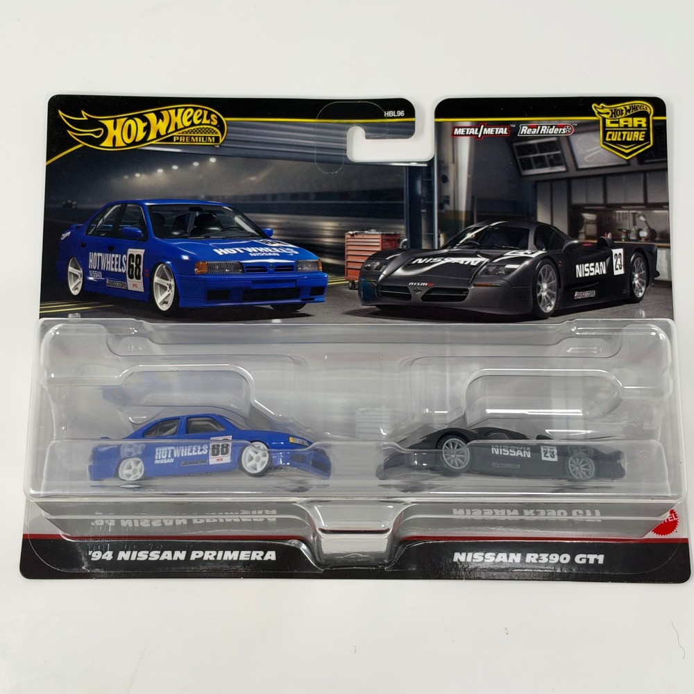 Hot Wheels Premium Car Culture Nissan R390 GT1 & 94 Nissan Primera 2-Pack HBL96